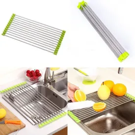 2838 FOLDABLE DRAIN RACK KITCHEN SINK ROLL UP DISH DRYING RACK PORTABLE DISH RACK