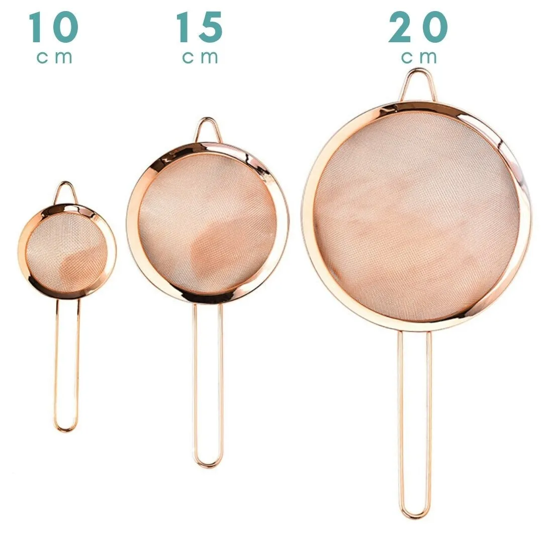 3pcs Rose Gold Stainless Steel Strainer