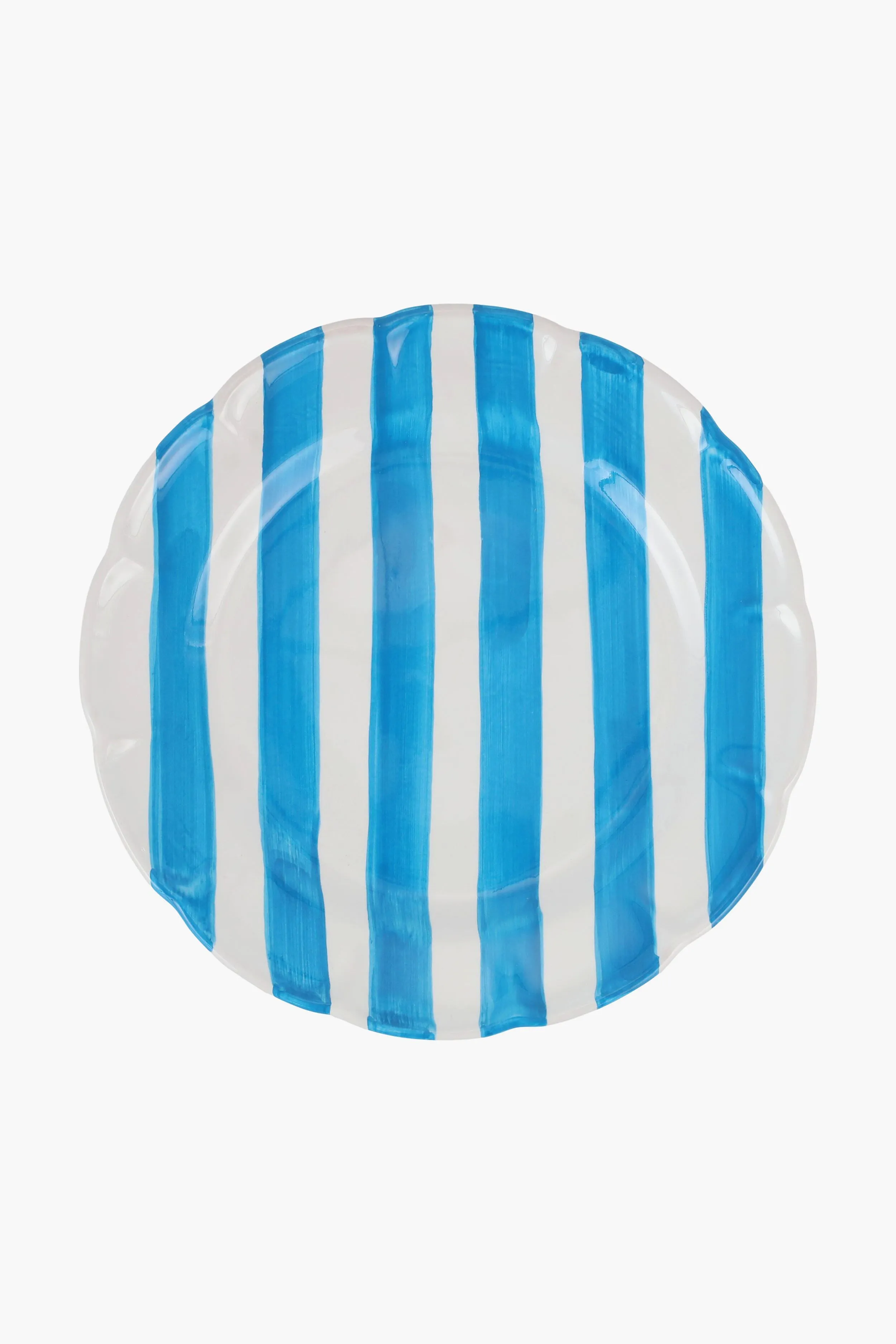 Aqua Stripe Dinner Plate