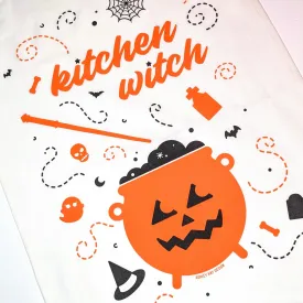 ASHLEY HAY DESIGN KITCHEN WITCH HALLOWEEN TEA TOWEL