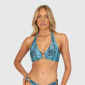 Baku Ring Halter Bra - Tidal Wave