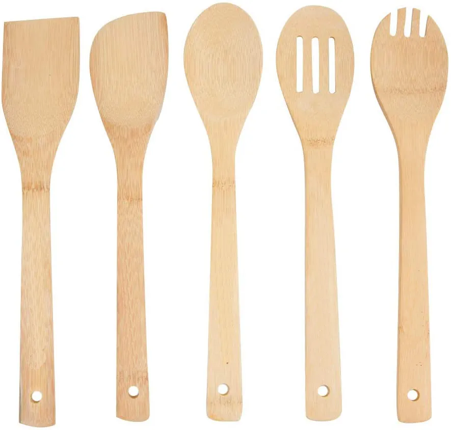 Bamboo Kitchen Spoons Set (5 Pieces)