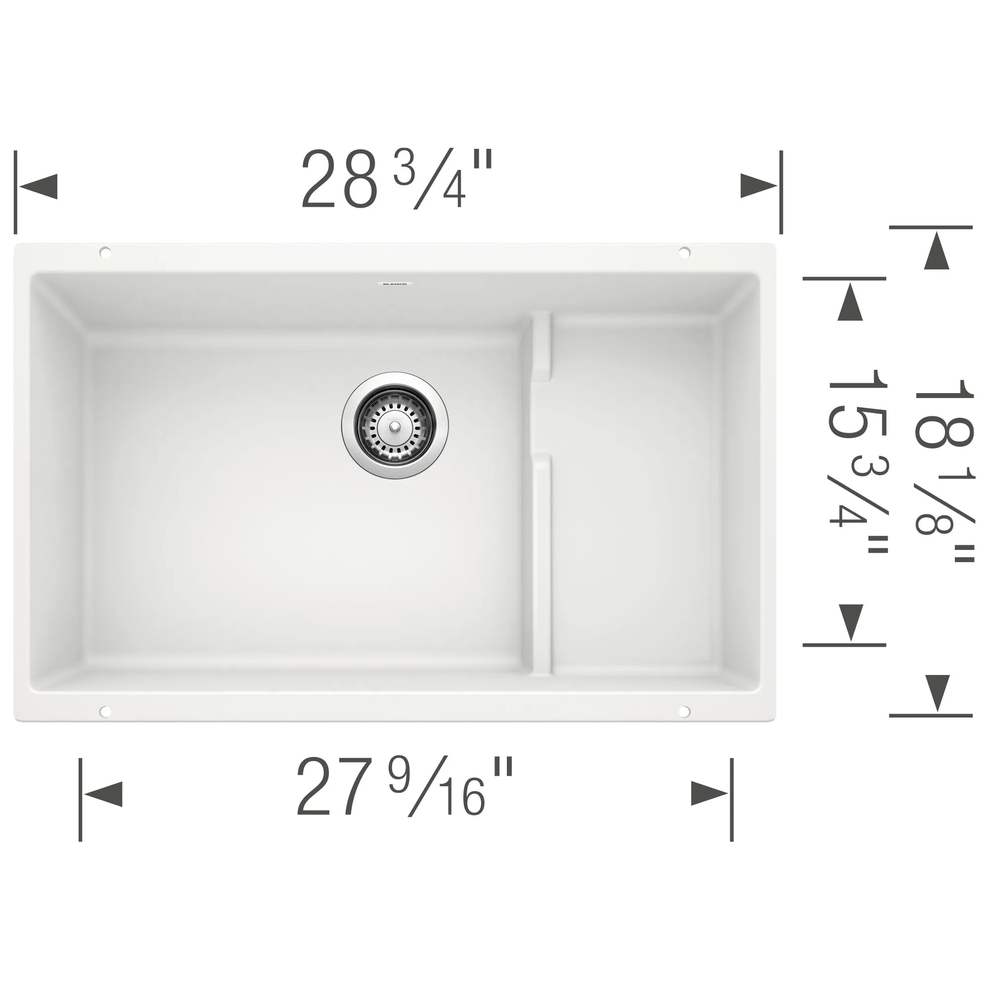 BLANCO 29" Cascade Single Bowl Undermount SILGRANIT Kitchen Sink