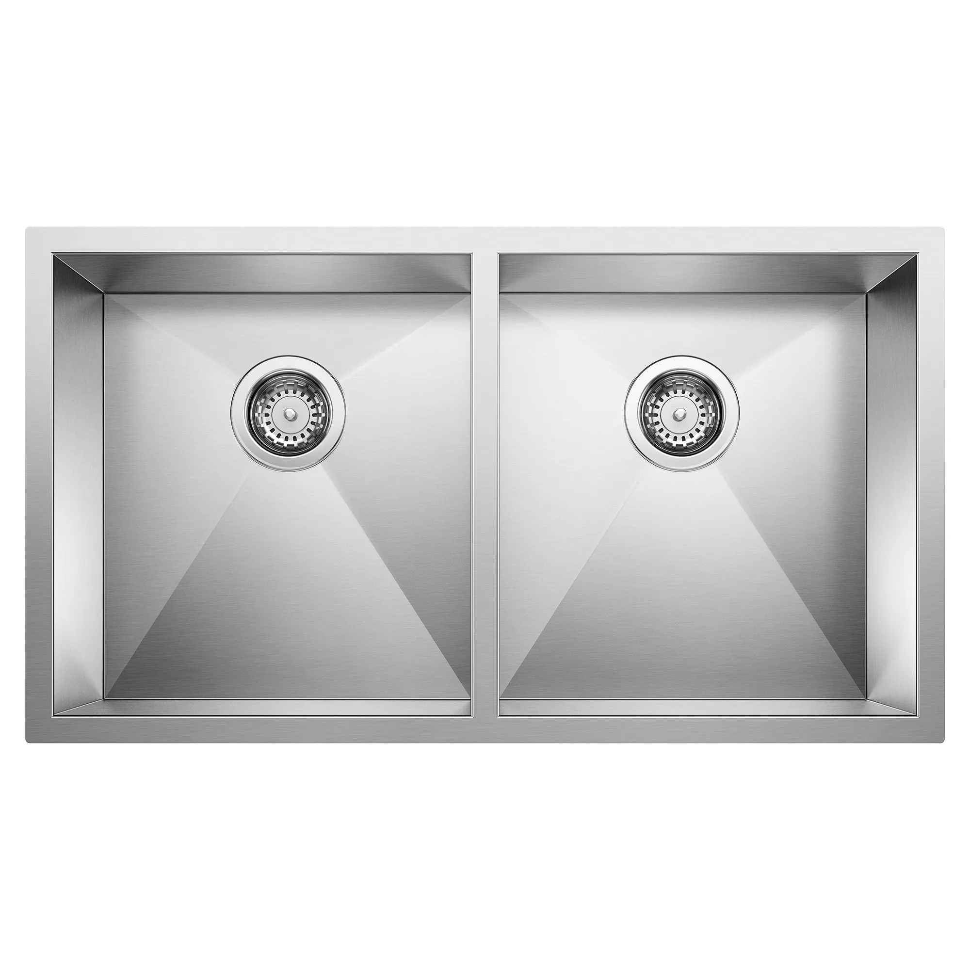 BLANCO 32" Quatrus Zero Radius Equal Double Bowl Kitchen Sink