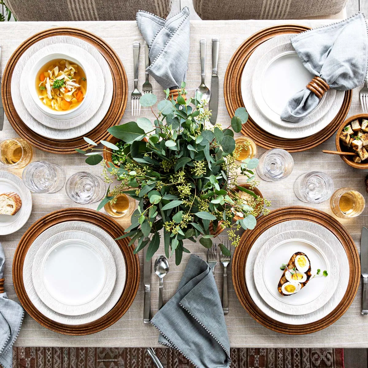 Blenheim Oak Dinner Plate - Whitewash