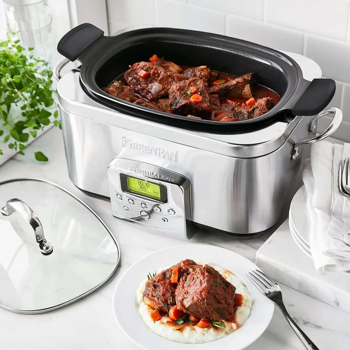 Elite 6-Quart Slow Cooker | Premiere Stainless Steel