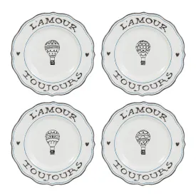 L'Amour Toujours Dessert/Salad Plate Assorted Set/4