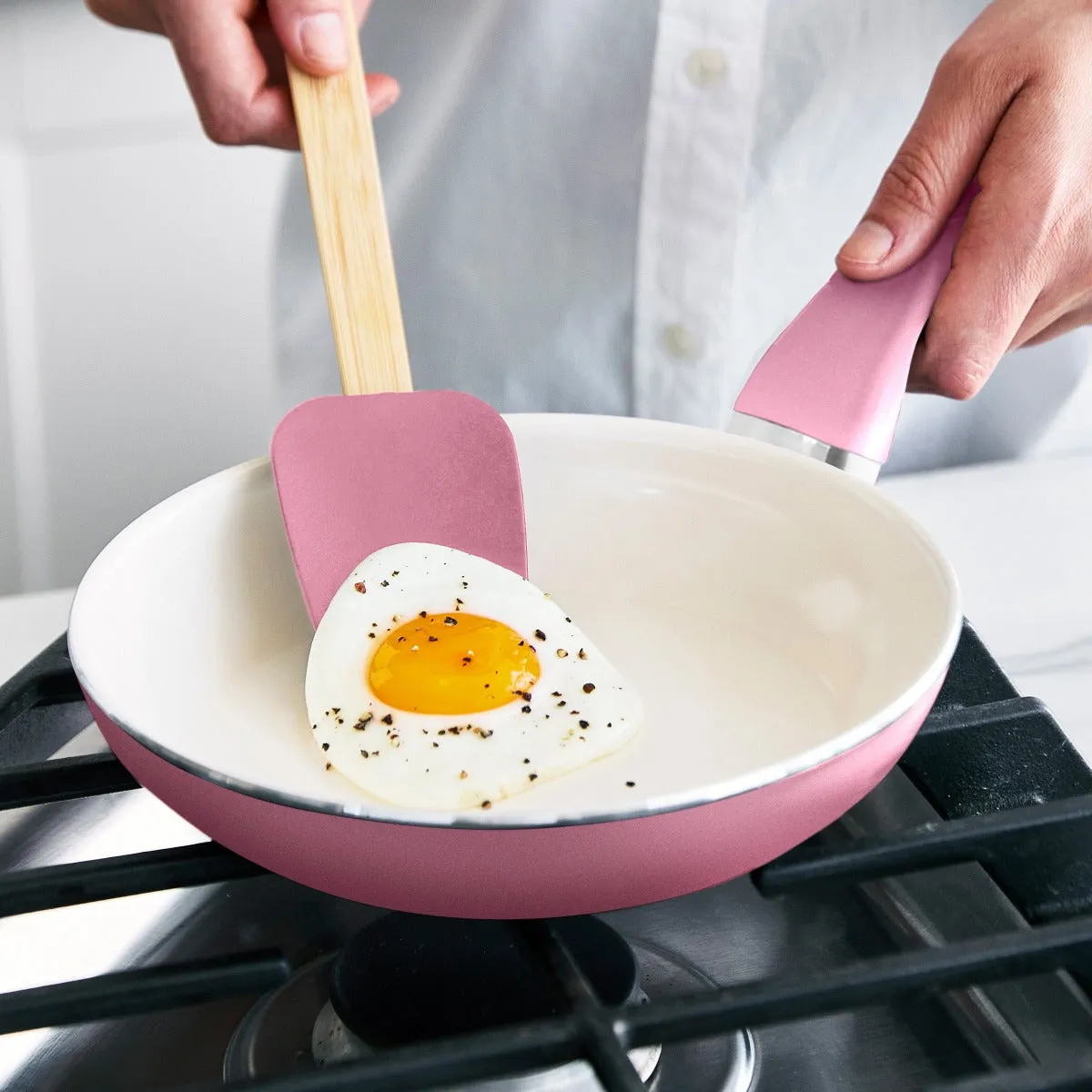 Rio Ceramic Nonstick 8" Frypan with Spatula | Pink