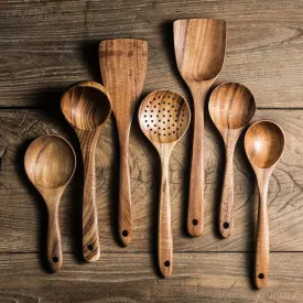 Thailand Teak Natural Wood Kitchen Tool Set