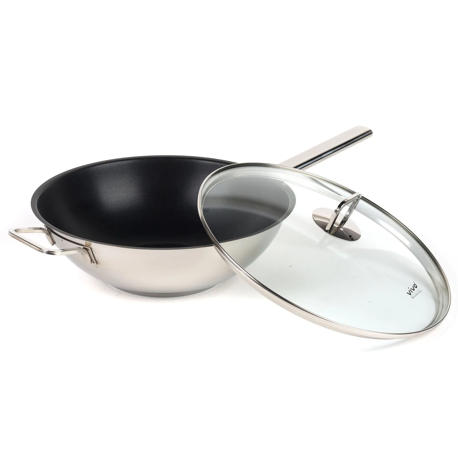 Vivo by Villeroy & Boch Group CW0570 Wok with Lid coated, 30 cm, Black